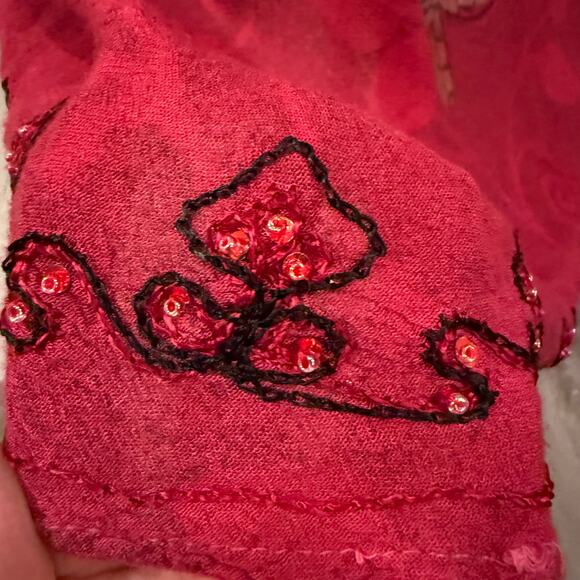 GreaterGood Scarlet Dragonfly Pink Megenta Tunic Top 4X Long Sleeve Embroidered - Picture 7 of 11